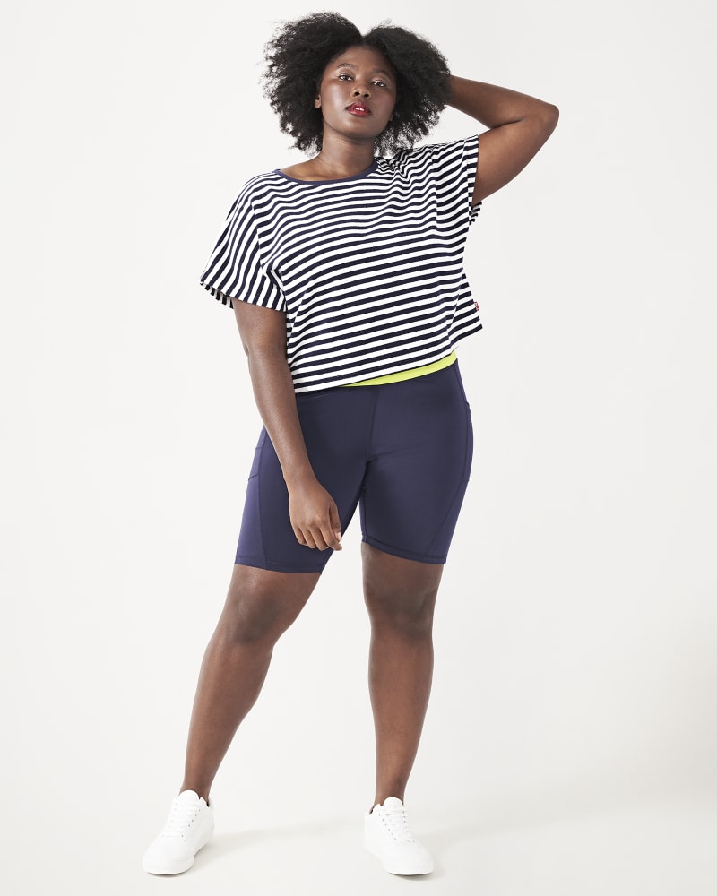 Claudia Plus Size Bike Shorts Navy Light Green